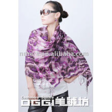 ladies' fashion printed wool scarf